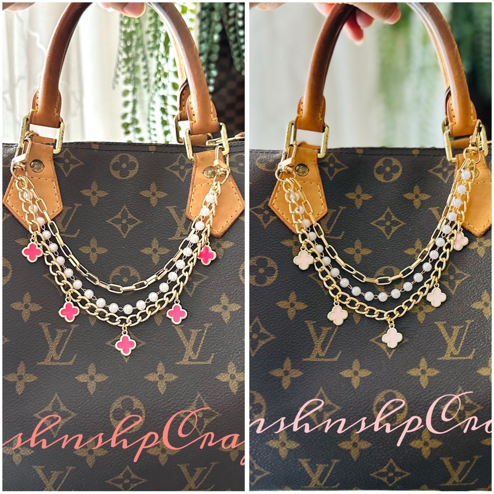 Clover Pearls Triple Handbag Chain Accessory